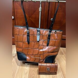 Dooney & Bourke Dover croc-embossed leather tote bag  & wallet